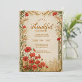 Invitation Célébration de la coquelicot à la récolte d'automn (Debout devant)