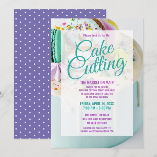 Invitation Célébration de la coupe du gâteau | Événement de s (Devant / Derrière)