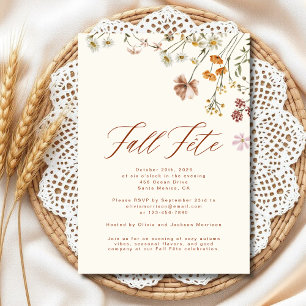 Invitation Célébration de la Fête d'Automne Bohème aux Fleurs