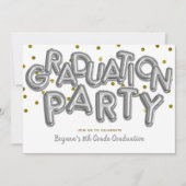 Invitation Célébration de la fête de graduation Gold Silver B (Devant)