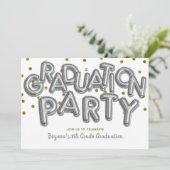 Invitation Célébration de la fête de graduation Gold Silver B (Debout devant)
