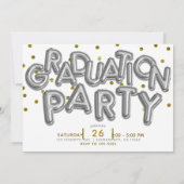Invitation Célébration de la fête de graduation Gold Silver B (Dos)