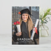 Invitation Célébration de la fête de graduation minimale Phot (Debout devant)