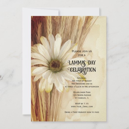 Invitation Célébration de la fête de la Lammas à la fleur de  (Devant)