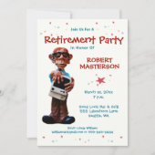 Invitation Célébration de la fête de retraite Funny Geek info (Devant)