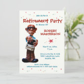 Invitation Célébration de la fête de retraite Funny Geek info (Debout devant)