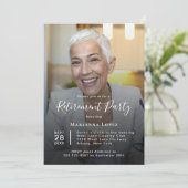 Invitation Célébration de la fête de retraite photo personnal (Debout devant)