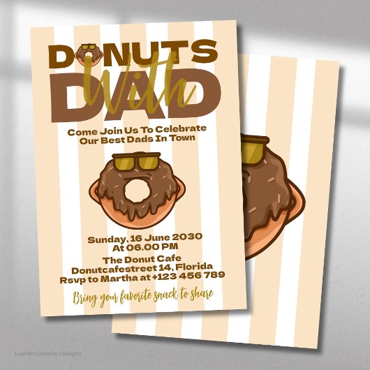 Invitation Célébration de la fête des pères avec des donuts a