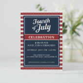 Invitation Célébration de la fête du 4 juillet étoile (Debout devant)