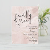 Invitation Célébration de la fête du Divorce d'or et de marbr (Debout devant)