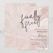 Invitation Célébration de la fête du Divorce d'or et de marbr (Devant / Derrière)