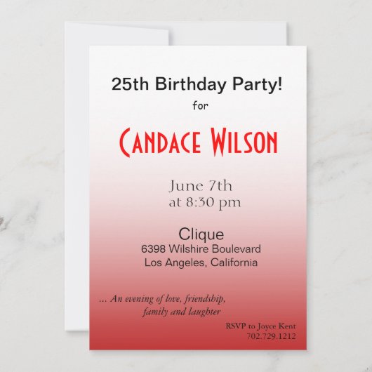 Invitation Célébration de la fête du parti dans n'importe que (Dos)