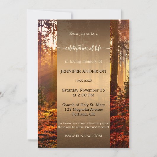 Invitation Célébration de la forêt automnale (Devant)