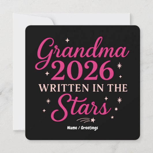 Invitation Célébration de la future grand-mère 2026 écrite da (Devant)