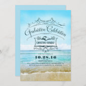 Invitation Célébration de la graduation de Blue Beach (Devant / Derrière)