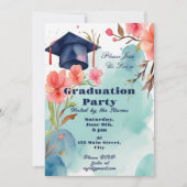 Invitation Célébration de la graduation de l'aquarelle (Devant)