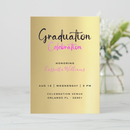 Invitation Célébration de la graduation d'or en Afrique améri (Debout devant)