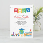 Invitation Célébration de la graduation élémentaire des enfan (Debout devant)