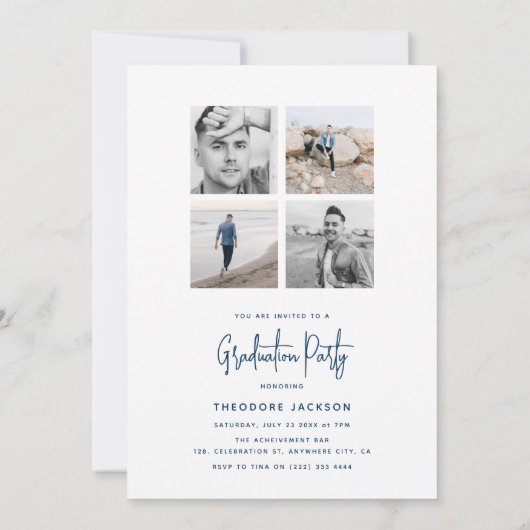 Invitation Célébration de la graduation moderne (Dos)