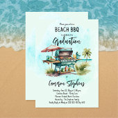 Invitation Célébration de la graduation Plage BBQ Grill
