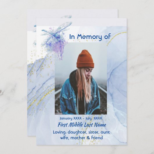 Invitation Célébration de la libellule commémorative du Servi (Devant / Derrière)