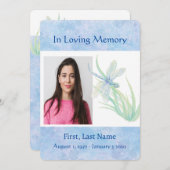 Invitation Célébration de la libellule de l'aquarelle du serv (Devant / Derrière)