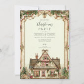 Invitation Célébration de la Maison de Noël Vintage (Devant)
