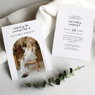 Invitation Célébration de la mémoire avec arche de photos