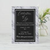 Invitation Célébration de la mémoire de la vie Marbre noir (Debout devant)