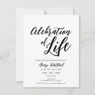 Invitation Célébration de la mort Anniversaire de la vie