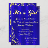 Invitation Célébration de la naissance d'une petite fille Gol (Devant / Derrière)