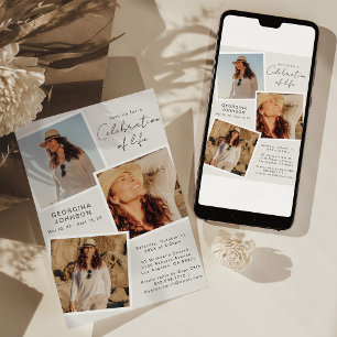 Invitation Célébration de la photo instantanée de la mémoire 