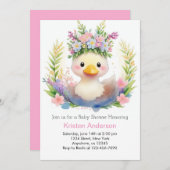 Invitation Célébration de la princesse canard : Baby shower f (Devant / Derrière)