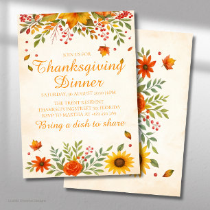 Invitation Célébration de la récolte d'automne Dîner de Thank