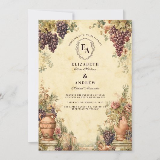 Invitation Célébration de la récolte de vignobles (Devant)