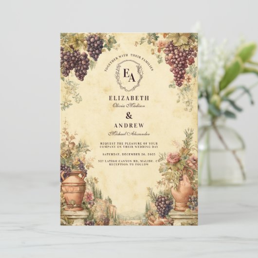 Invitation Célébration de la récolte de vignobles (Debout devant)