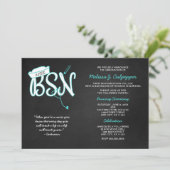 Invitation Célébration de la remise des diplômes BSN, turquoi (Debout devant)