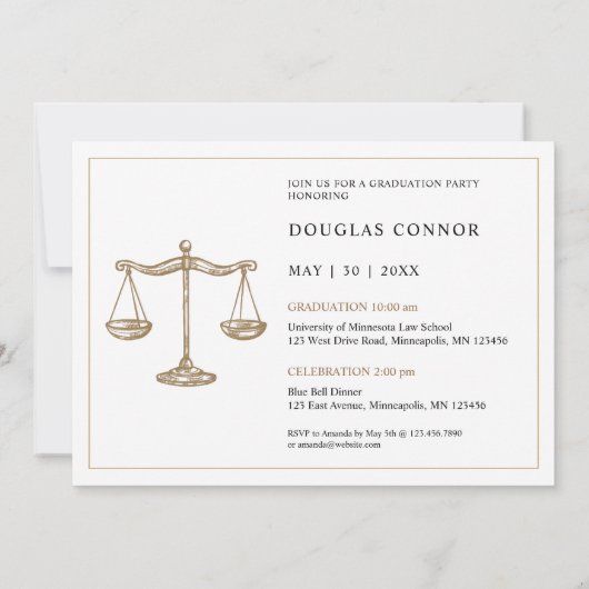 Invitation Célébration de la remise des diplômes de l'école d (Dos)