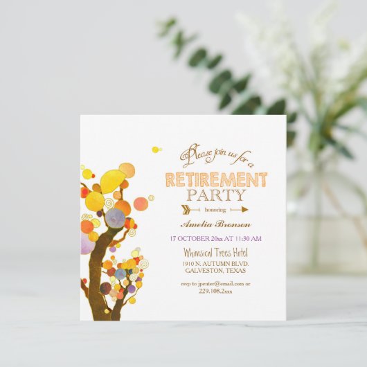 Invitation Célébration de la retraite chic Boho (Debout devant)