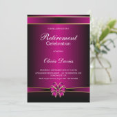Invitation Célébration de la retraite noire et rose (Debout devant)