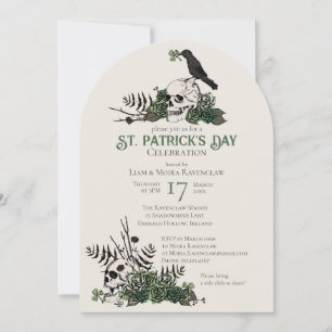 Invitation Célébration de la Saint-Patrick avec crânes gothiq