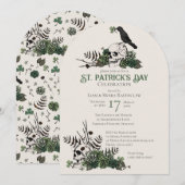 Invitation Célébration de la Saint-Patrick avec crânes gothiq (Devant / Derrière)