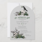 Invitation Célébration de la Saint-Patrick avec crânes gothiq (Devant)