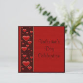 Invitation Célébration de la Saint-Valentin aux cœurs rouges (Debout devant)