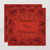 Invitation Célébration de la Saint Valentin des Roses Rouges  (Devant / Derrière)
