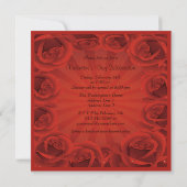 Invitation Célébration de la Saint Valentin des Roses Rouges  (Dos)