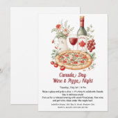 Invitation Célébration de la soirée vin et pizza | Fête du Ca (Devant / Derrière)