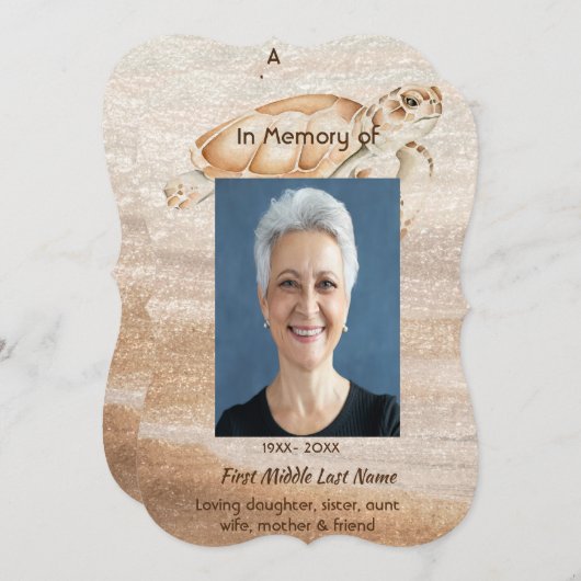 Invitation Célébration de la Tortue de mer de Beach Service (Devant / Derrière)