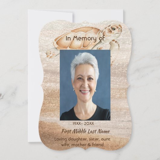 Invitation Célébration de la Tortue de mer de Beach Service (Devant)