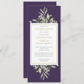 Invitation Célébration de la verdure de la vie Service funéra (Devant / Derrière)